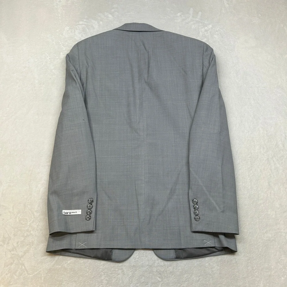 Bar III Light Gray Suit Jacket Mens 38R 38 Skinny Bi-Stretch Comfort‎ $425 NEW